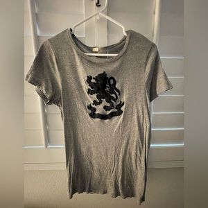 JCrew Lion Crest Grey Tee Shirt Womens Large